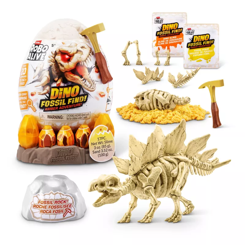 Robo Alive Fossil Find Amber Adventure, 5 rok(y), vanilková farba, plast