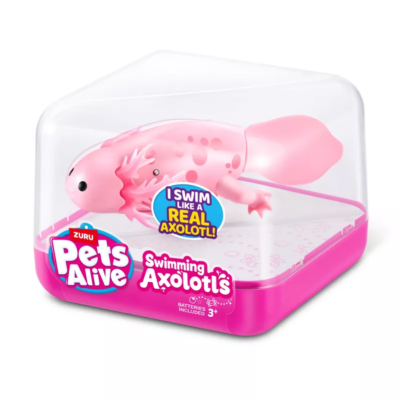Plüšová hračka Zuru Pets Alive plávajúci axolotl plüšová hračka, veľkosť hračky pre mačky, model 9556UQ1