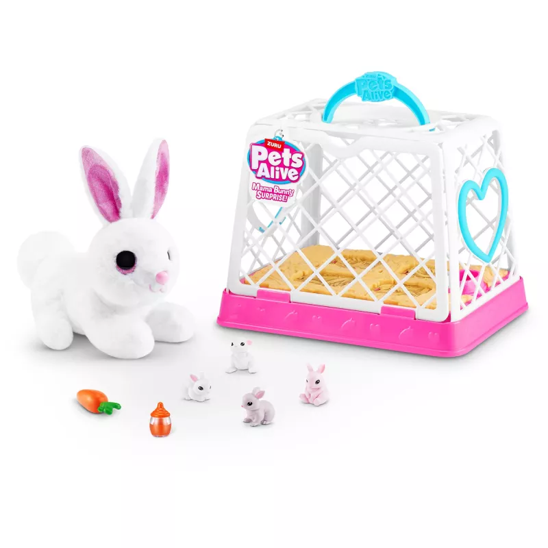 Plüšová hračka Zuru Mama Bunny & Baby Surprise, interaktívny plüšový pár, sortiment