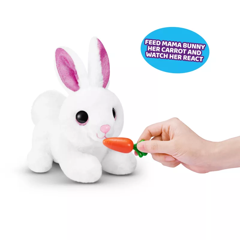 Plüšová hračka Zuru Mama Bunny & Baby Surprise, interaktívny plüšový pár, sortiment