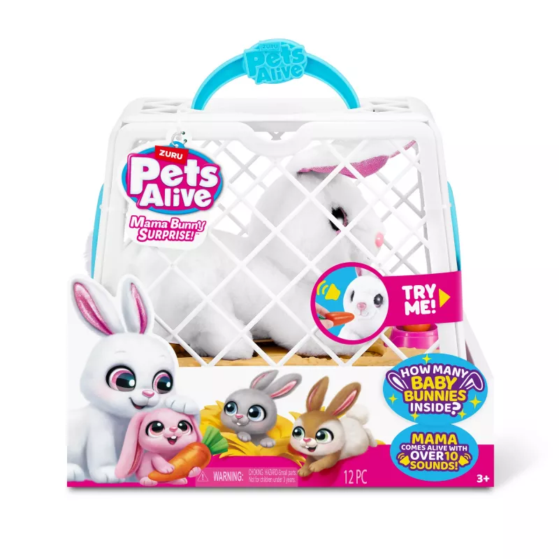 Plüšová hračka Zuru Mama Bunny & Baby Surprise, interaktívny plüšový pár, sortiment