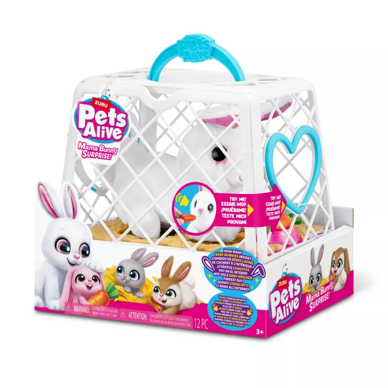 Plüšová hračka Zuru Mama Bunny & Baby Surprise, interaktívny plüšový pár, sortiment