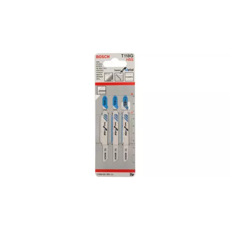 Čepele do priamočiarej píly Bosch T 118 G Basic for Metal 2608631674