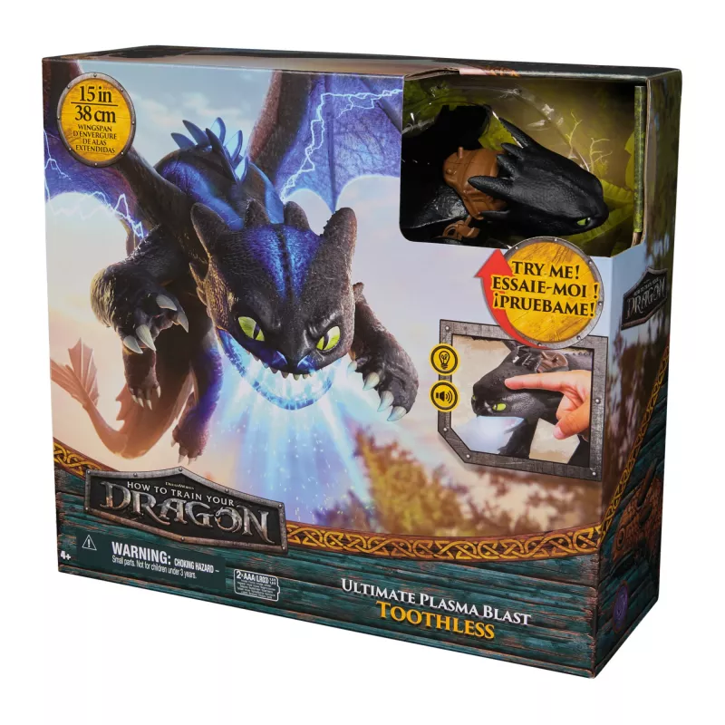 Akčná figúrka Spinmaster Ultimate Plasma Blast Toothless 25 palcov krídla svetlo & zvuk, od 4 rokov