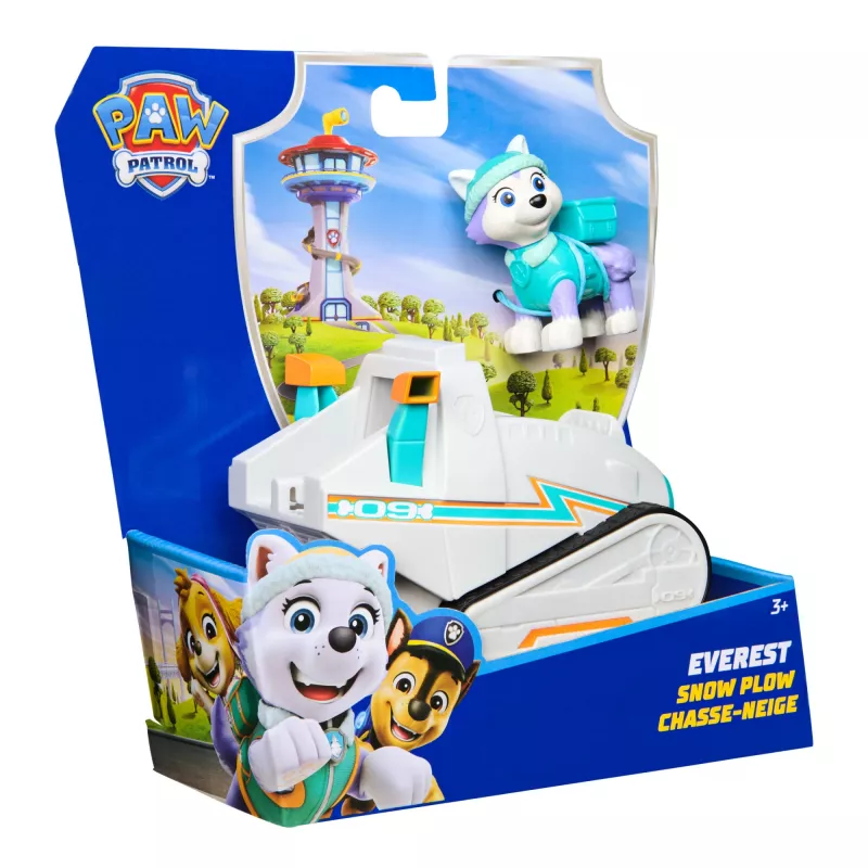 Vozidlo Spinmaster PAW Patrol Everests Schneepflug – plast, pre deti od 3 rokov, tyrkysová/biela
