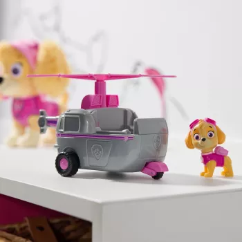 PAW Patrol, Skyes vrtuľník, hračkárske vozidlo so zberateľskou figúrkou, ekologicky vyrobená detská hračka pre chlapcov a dievčatá od 3 rokov