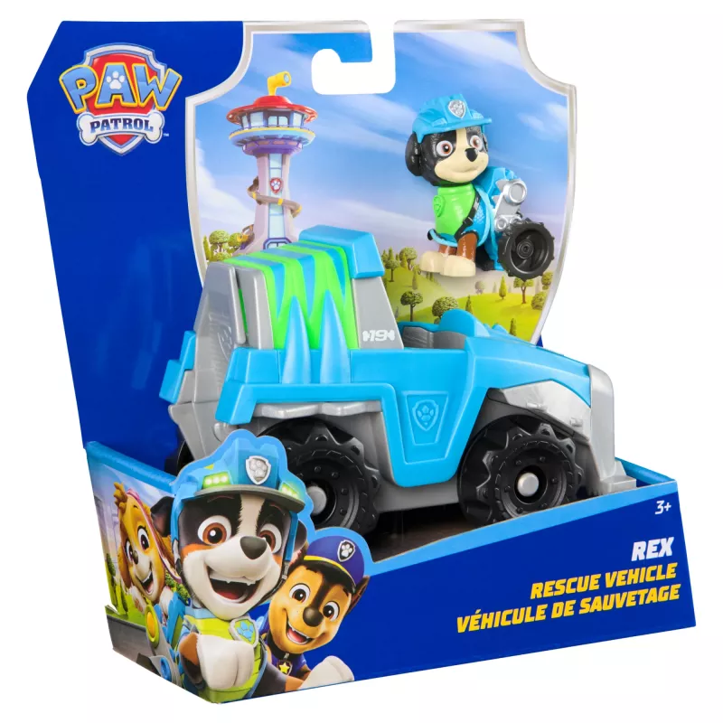 Vozidlo Spin Master PAW Patrol Rex’s Dinosaur Rescue Vehicle — plast, pre deti od 3 rokov