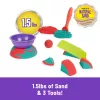 Spin Master Kinetic Sand Mold n' Flow Set hrací piesok, 680 g, červená/tyrkysová, od 3 rokov