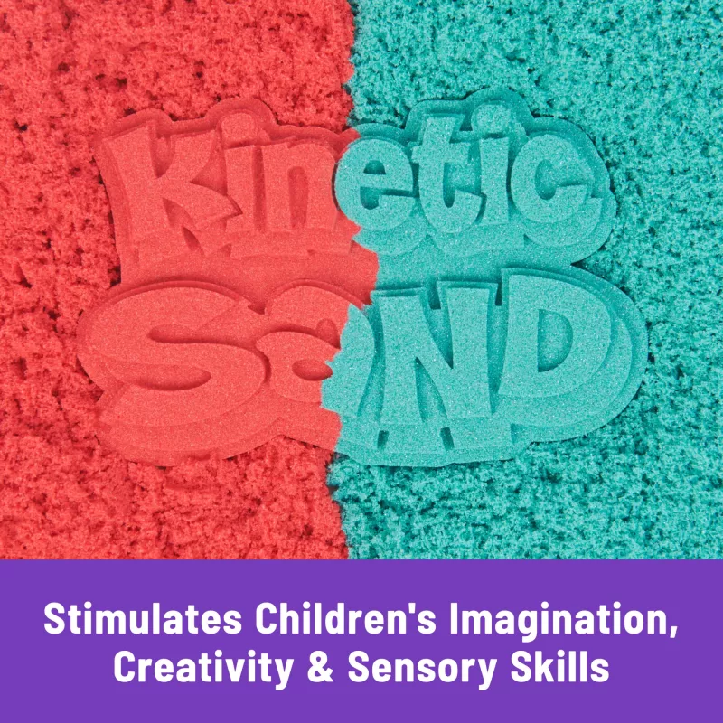 Spin Master Kinetic Sand Mold n' Flow Set hrací piesok, 680 g, červená/tyrkysová, od 3 rokov