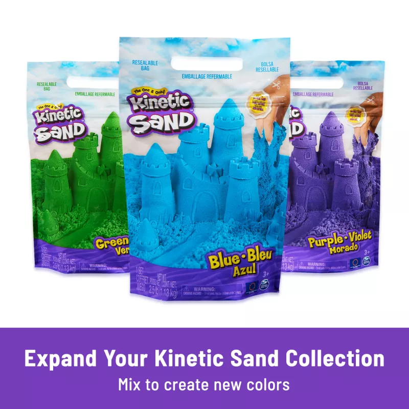 Spin Master Kinetic Sand Mold n' Flow Set hrací piesok, 680 g, červená/tyrkysová, od 3 rokov