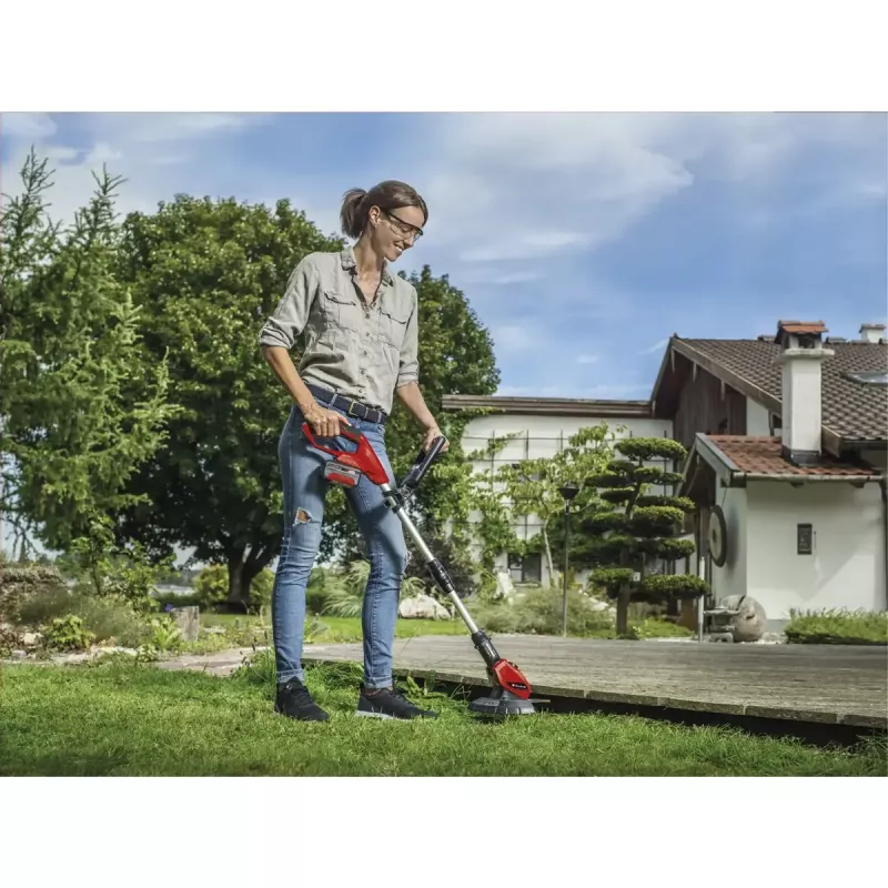 Sada akumulátorovej kosačky a strunovej kosačky EINHELL GE-CM 18/30 + GE-CT 18, červená/čierna, Li-Ion 4,0 Ah