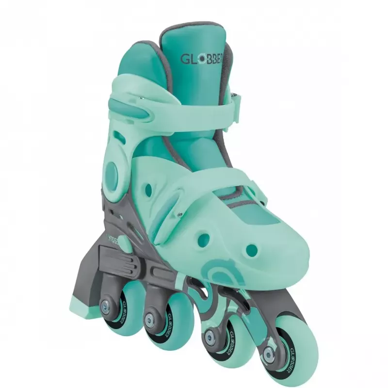 Korčule GLOBBER Learning Skates 2 v 1 veľkosť 26–29 mätová — nastaviteľné učebné korčule pre deti