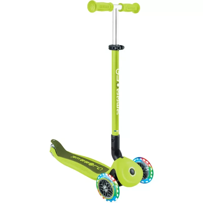 Kolobežka GLOBBER Go-Up Active Lights — výškovo nastaviteľná, LED svetlá, limetková
