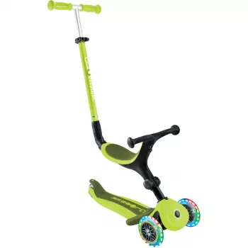 Kolobežka GLOBBER Go-Up Active Lights — výškovo nastaviteľná, LED svetlá, limetková