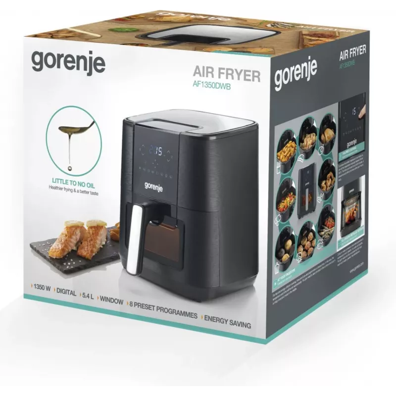 Gorenje AF1350DWB samostatná 5,4 L stojanová 1350 W teplovzdušná fritéza čierna