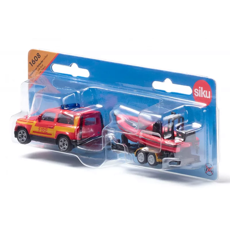 Siku Land Rover Defender s člnom SUV model predmontovaný