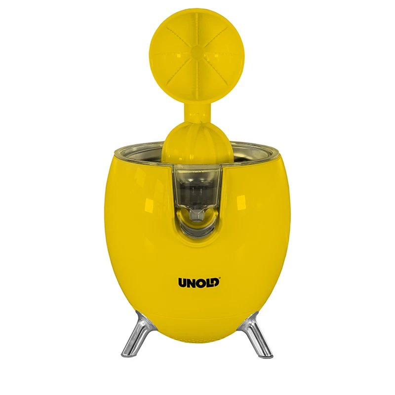 Unold 78132 Power Juicy elektrický lis na citrusy, 300 W, zastavenie kvapkania, automatický štart/stop, žltý/nerezová oceľ