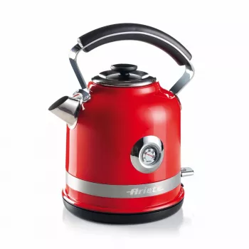 Ariete 2854 Moderna kanvica na vodu, 2000 W, objem 1,7 l, 360° bezdrôtová, automatický systém vypnutia, vyberateľný filter, viditeľná hladina vody, teplomer, červená
