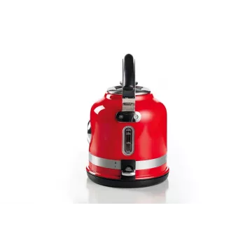 Ariete 2854 Moderna kanvica na vodu, 2000 W, objem 1,7 l, 360° bezdrôtová, automatický systém vypnutia, vyberateľný filter, viditeľná hladina vody, teplomer, červená