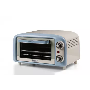 Ariete 3919 elektrická rúra Vintage, 800 W, objem 10 l, dvojité sklo, retro, modrá