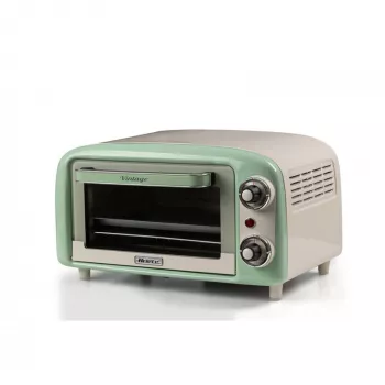 Ariete 3919 elektrická mini rúra Vintage, 800 W, objem 10 L, dvojité sklo, retro, zelená