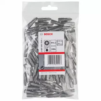 Skrutkovacie bity Bosch 2607001514 100 ks PH 2 25 mm šesťhran
