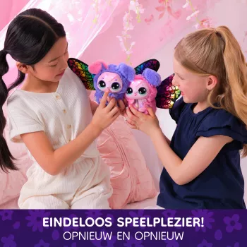 Hatchimals Bloomables by , Kittyfly prekvapivá hračka, interaktívny plyšák s opakovateľným dvojitým odhalením, viac ako 100 zvukov a reakcií pre hru rolí (štýly sa líšia), elektronické zvieratká pre deti od 5 rokov
