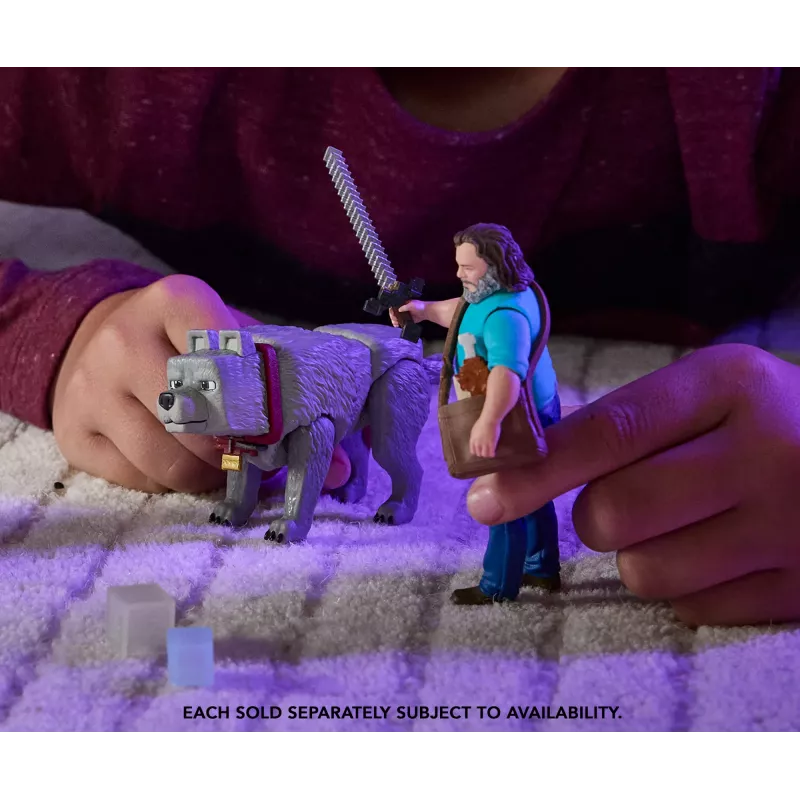 Akčná figúrka MATTEL Minecraft Steve s príslušenstvom, 4 palce (6+), plast, viacfarebná