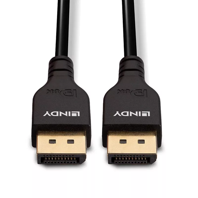 Lindy 3m tenký DisplayPort 1.4 kábel, 3 m, DisplayPort, DisplayPort, konektor samec, konektor samec, 7680 x 4320 pixelov
