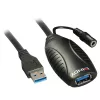 USB predlžovací kábel Lindy 15m USB 3.0 aktívne predlžovacie