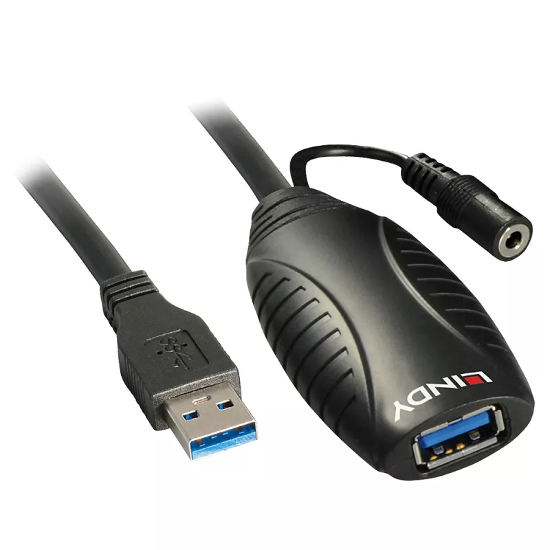 USB predlžovací kábel Lindy 15m USB 3.0 aktívne predlžovacie