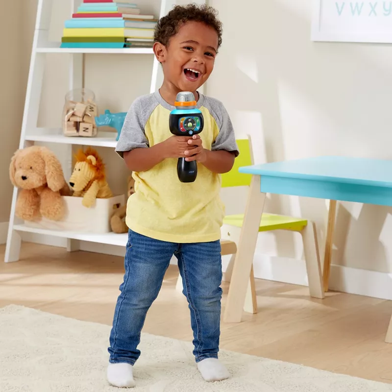 VTech Baby Magické spevácke mikrofón, hračkárske mikrofón, 2 roky, AAA, 200 g, čierny
