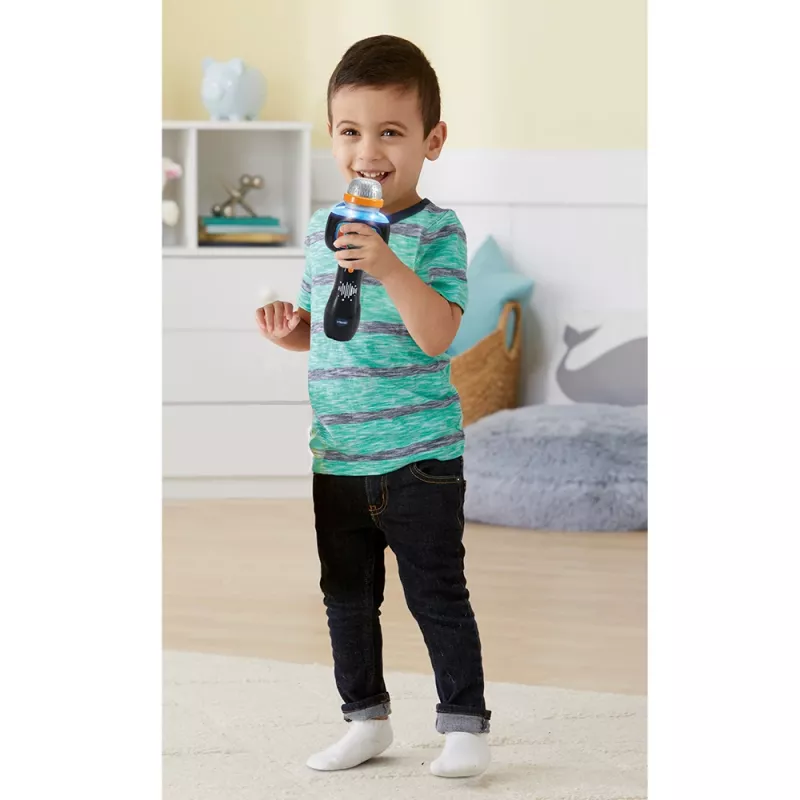 VTech Baby Magické spevácke mikrofón, hračkárske mikrofón, 2 roky, AAA, 200 g, čierny