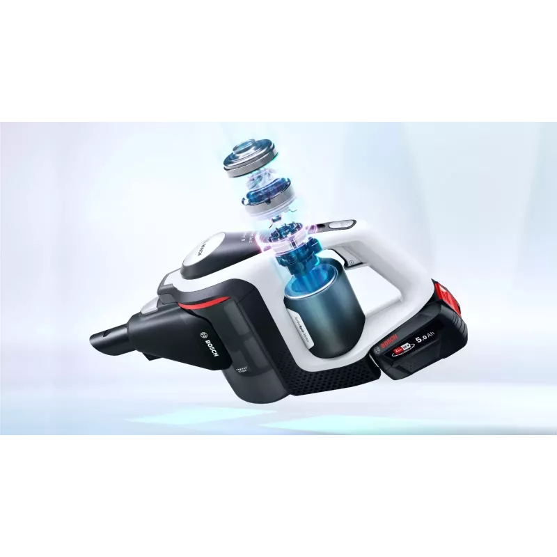 Bosch Serie 8 BSS825ALL tyčový vysávač/akumulátorový vysávač batéria suchý bez vrecka čierny, biely 5 Ah