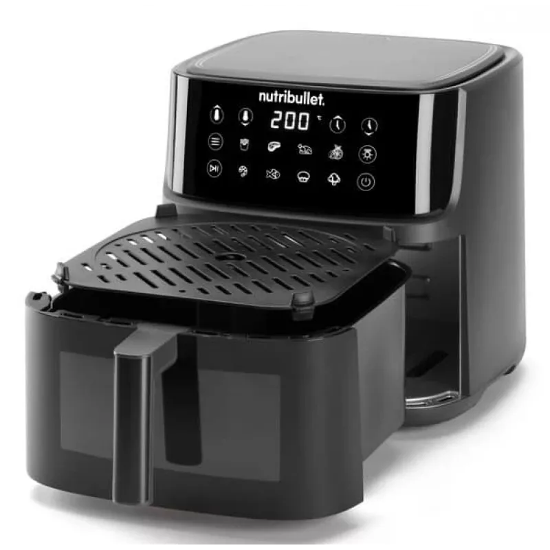 NutriBullet CrispLite Vision Single 8 L samostatne stojaci 2000 W teplovzdušná fritéza čierna