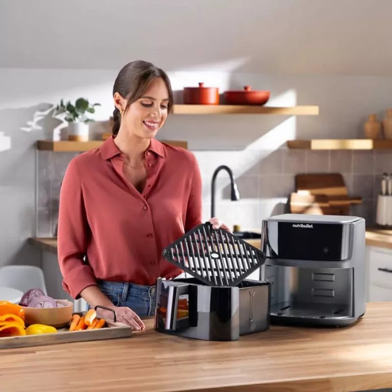 NutriBullet CrispLite Vision Single 8 L samostatne stojaci 2000 W teplovzdušná fritéza čierna
