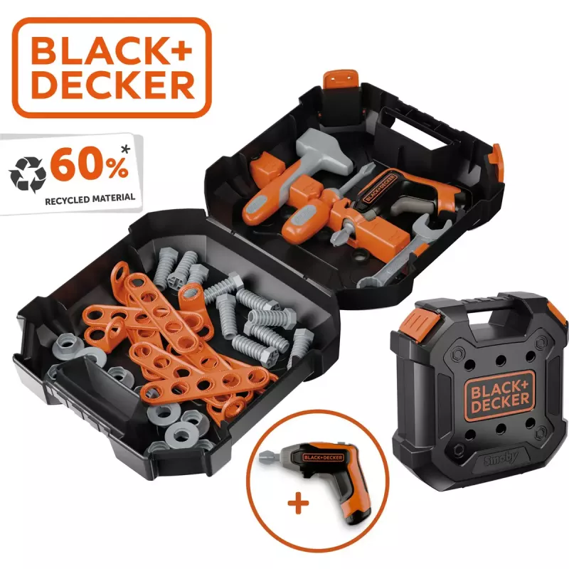 Detský kufrík na náradie Simba-Dickie Smoby Black+Decker sada hračkárskeho náradia