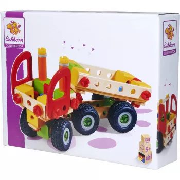 Stavebnica Simba-Dickie Eichhorn Constructor Trucks — 135 dielov, vozidlové a blokové prvky na stavanie