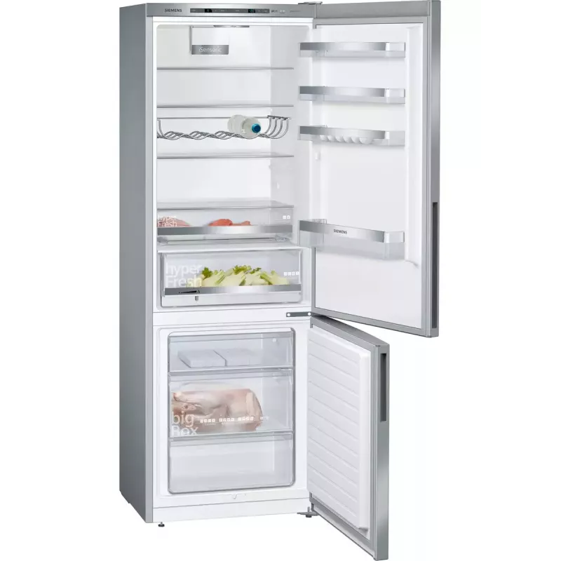 Siemens iQ500 KG49EAICA chladnička s mrazničkou, voľne stojaca, 419 l (302 l + 117 l), 201 cm, energetická trieda C, nerezová oceľ