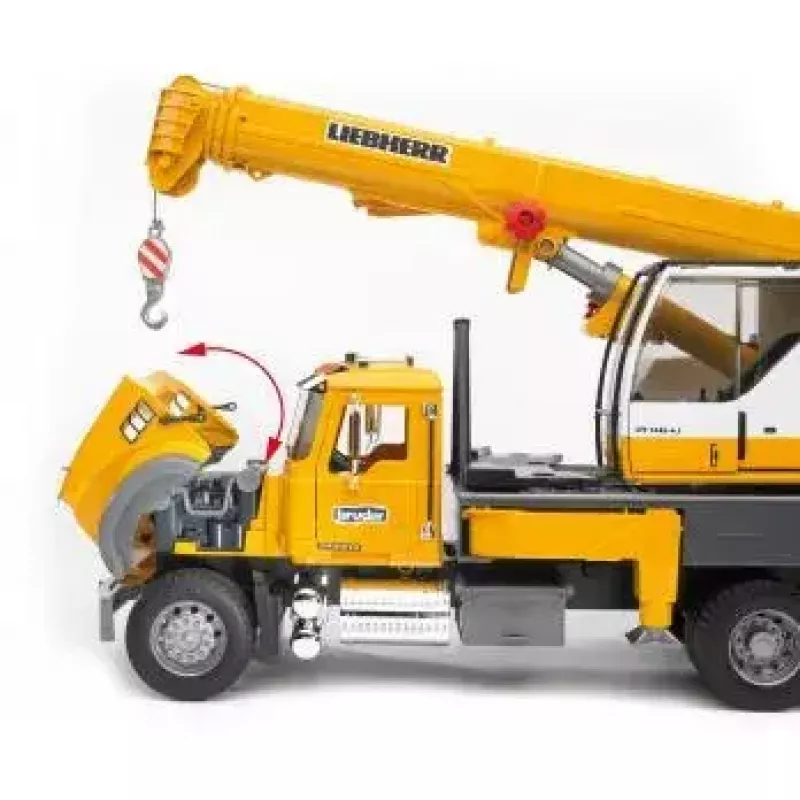 Žeriavové nákladné auto BRUDER MACK Granite Liebherr