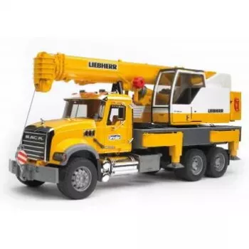 Žeriavové nákladné auto BRUDER MACK Granite Liebherr