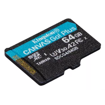Kingston Technology 64GB microSDXC Canvas Go Plus Gen4 200R A2 U3 jednotlivé balenie bez ADP