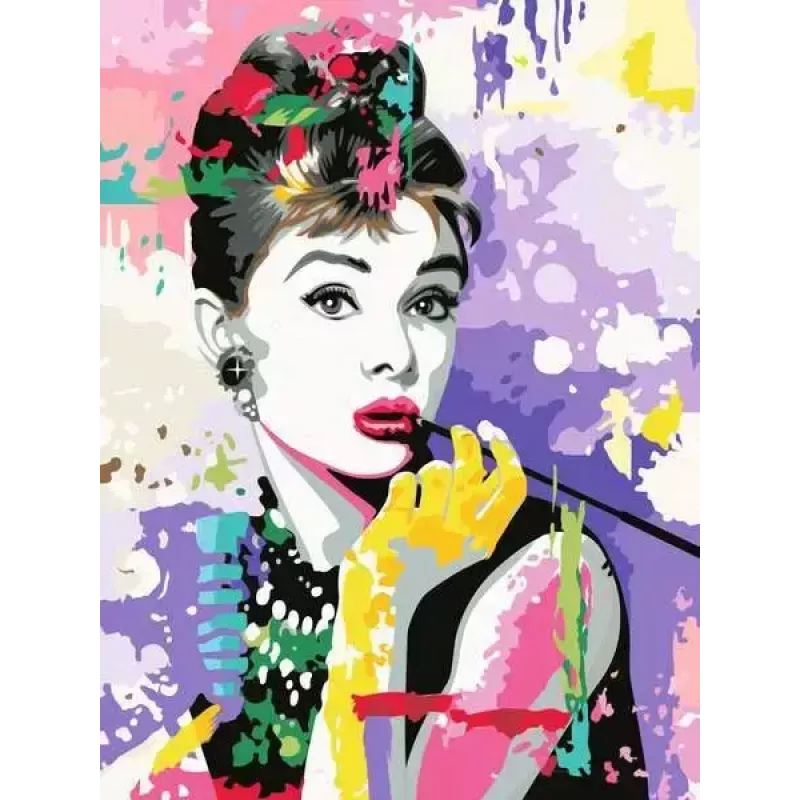 Puzzle maľovacia sada Ravensburger CreArt Premium — Audrey Hepburn (Ravensburger 25526)