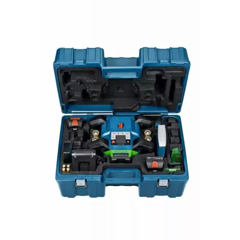 Bosch GRL 650 CHVG Professional akumulátorový rotačný laser, 70 m, zelený laser, 18 V, s akumulátorom ProCORE18V 4,0 Ah, držiakom a kufrom, modrý