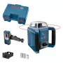 Bosch GRL 400 H Professional set rotačného lasera, dosah 400 m (s prijímačom), červený laser, s prijímačom LR 1, statívom BT 152 a kufrom, modrý