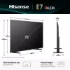 Hisense 75E77Q 190,5 cm (75") QLED 4K Ultra HD Smart TV, HDR10+, Dolby Vision, VIDAA, Wi-Fi, trojitý tuner, čierny