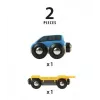 Modelová železnica Autotransportér Ravensburger BRIO — 2-dielny, čierna/modrá/žltá