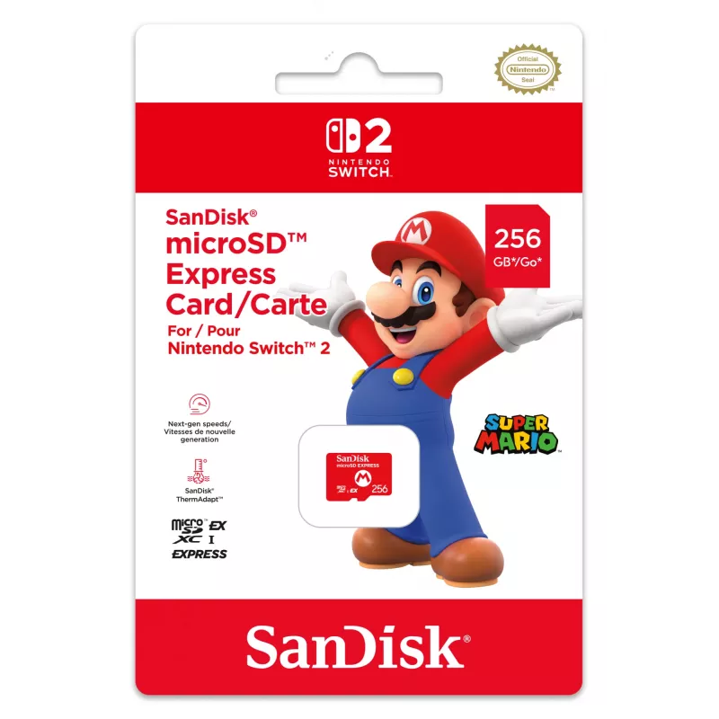 microSD Express karta NINTENDO 256 GB pre Nintendo Switch 2, Mario dizajn
