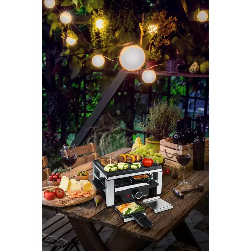 Liatinový raclette RC 104 čierna/nerezová oceľ