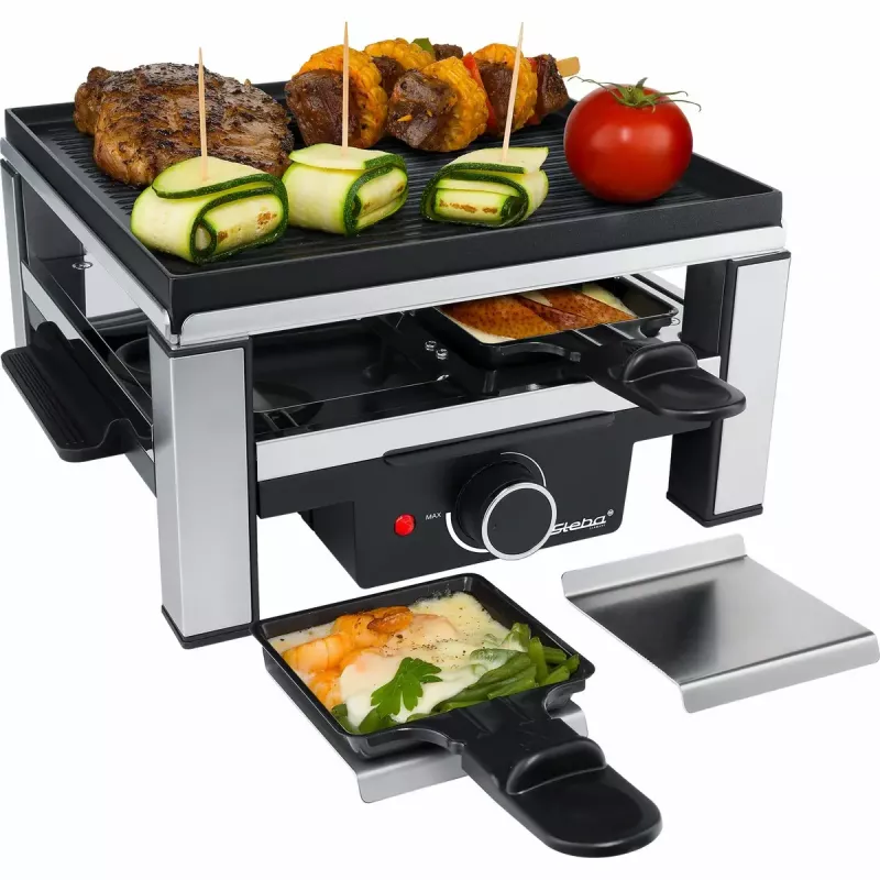 Liatinový raclette RC 104 čierna/nerezová oceľ
